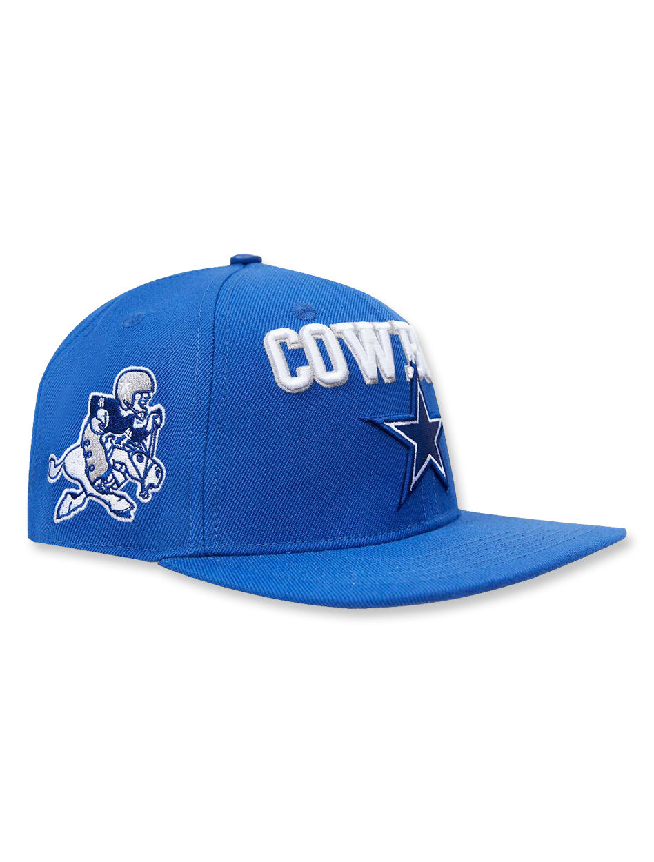 Dallas Cowboys "Retro" Classic Logo Dodger Blue Wool Snapback Flat Bill