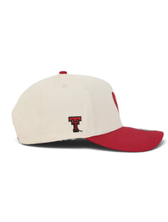 Right side of the cream youth Texas Tech cap showing the Double T on the side panel