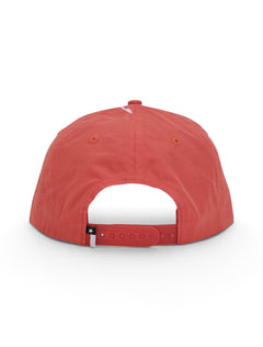Back of the red Texas Tech cap showing the stitched eyelets, the snapback strap and the Texas flag tab