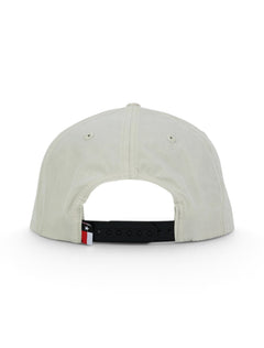 Back of the tan Texas Tech cap showing the stitched eyelets, the black snapback strap and the Texas flag tab