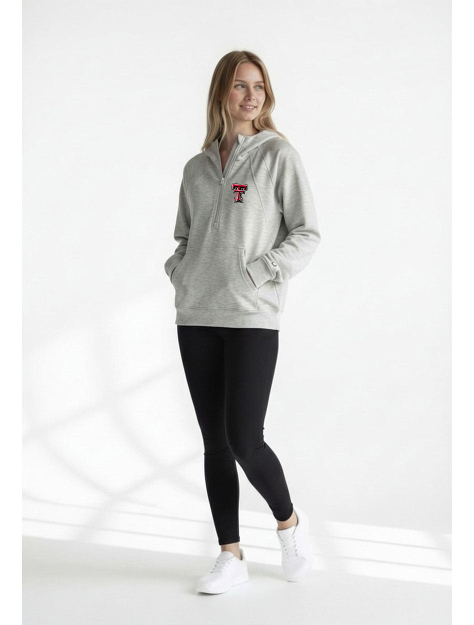Dark Horse Texas Tech "Serenity" Half Zip Heather Grey Hoodie