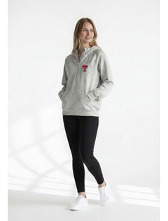 Dark Horse Texas Tech "Serenity" Half Zip Heather Grey Hoodie