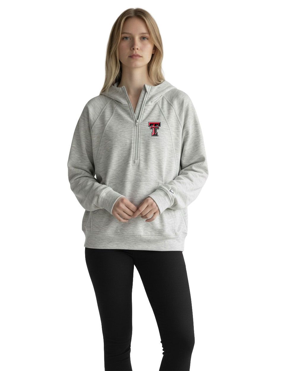 Dark Horse Texas Tech "Serenity" Half Zip Heather Grey Hoodie