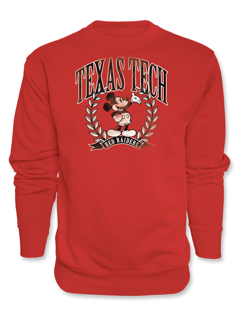 Disney x Red Raider Outfitter Texas Tech "Scholar Tree" Mickey Crewneck Sweatshirt