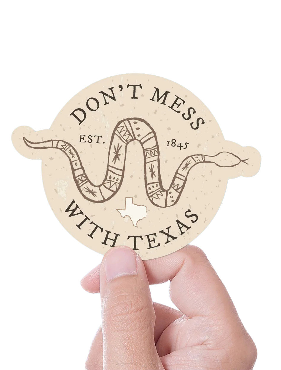Don't Mess With Texas Rattlesnake Sticker