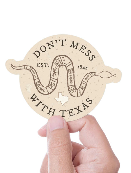 Don't Mess With Texas Rattlesnake Sticker