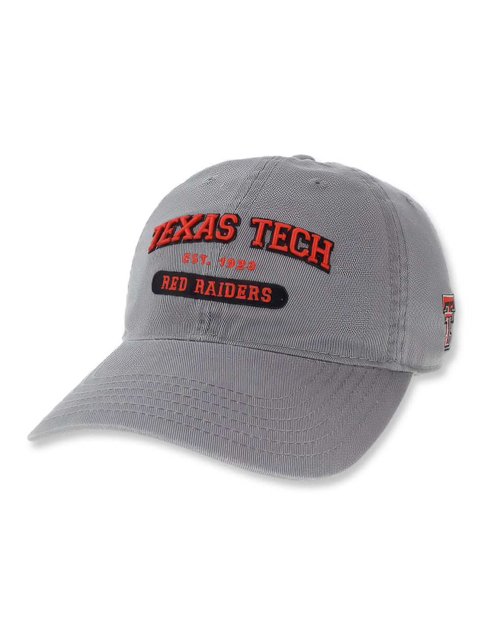Legacy Texas Tech Arch over Red Raiders on a Grey Adjustable Cap