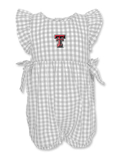 Garb Texas Tech Double T "Constance" Infant Gingham Romper