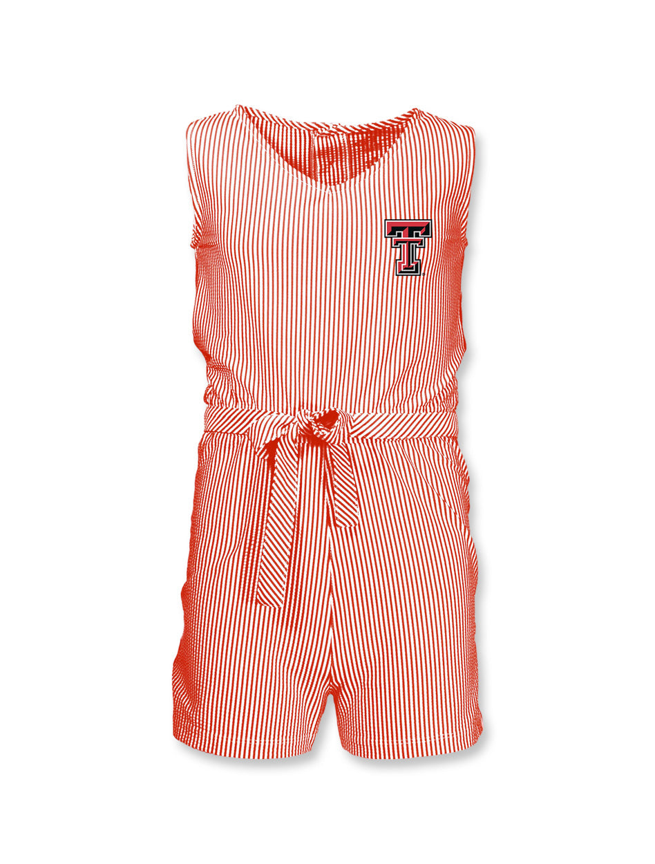 Garb Texas Tech Double T "Sophia" Toddler Striped Romper