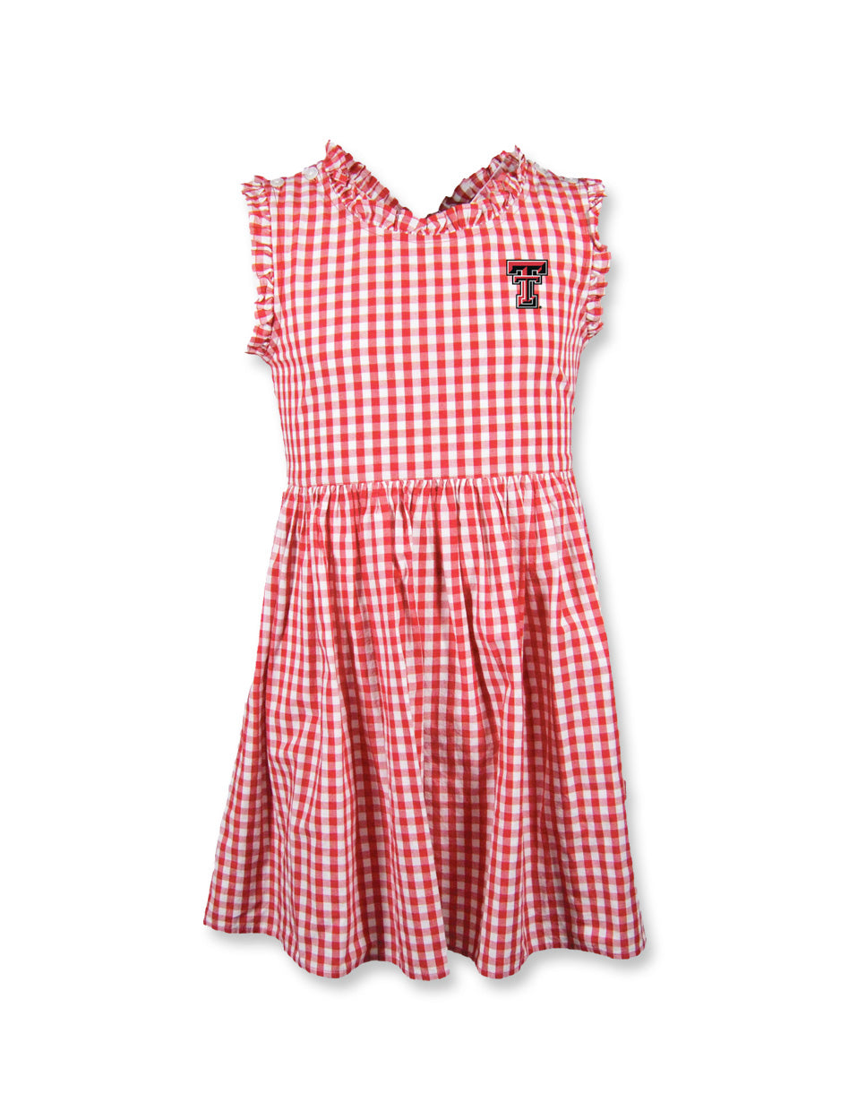 Garb Texas Tech Double T "Alora" Gingham Toddler Dress