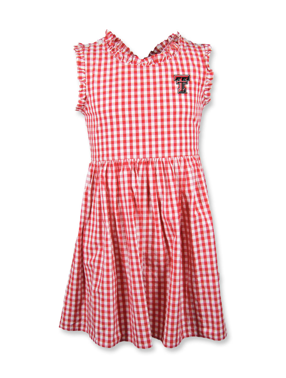 Garb Texas Tech Double T "Alora" Gingham Youth Dress