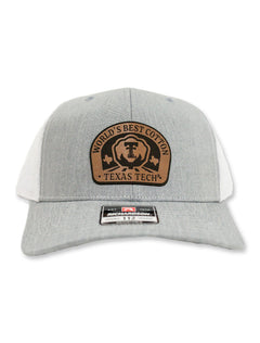 Texas Tech "Worlds Best Cotton" Leather Patch 112 Grey Snapback Cap