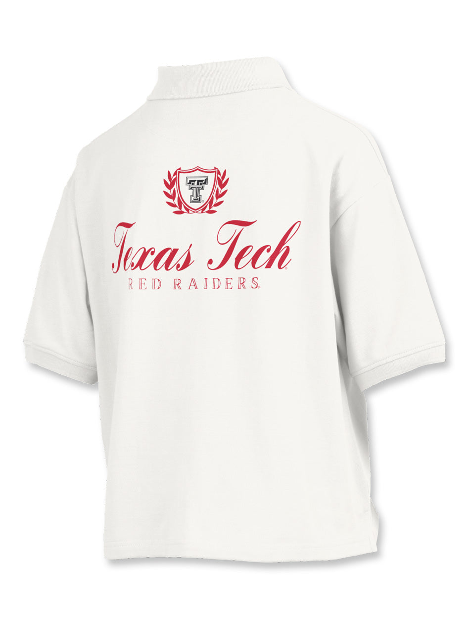 Texas Tech Press Box "Hampton" Collared Waist Length Top