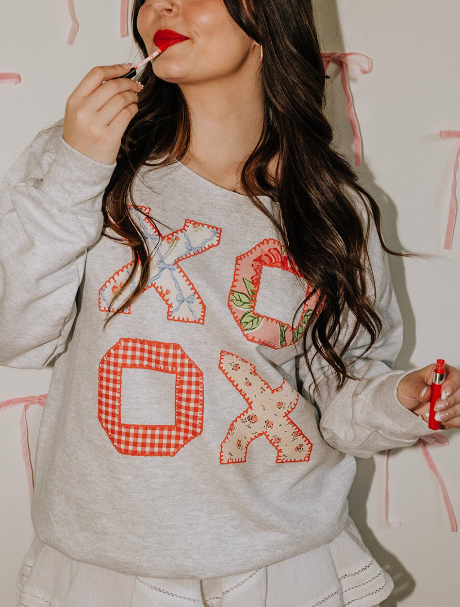 Livy Lu "XOXO Quilt" Thrifted Sweatshirt