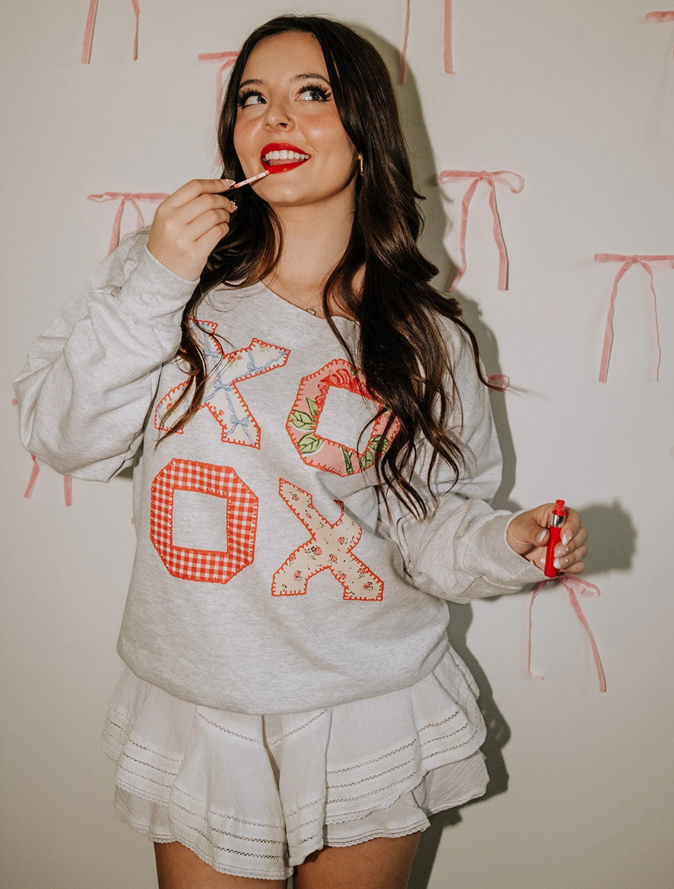 Livy Lu "XOXO Quilt" Thrifted Sweatshirt