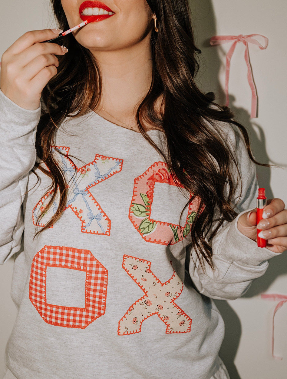Livy Lu "XOXO Quilt" Thrifted Sweatshirt
