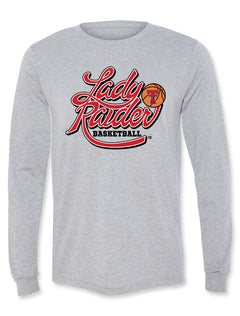 Texas Tech Lady Raiders "Basketball Shadowed" Long Sleeve T-Shirt