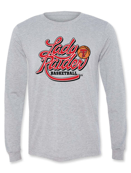 Texas Tech Lady Raiders "Basketball Shadowed" Long Sleeve T-Shirt