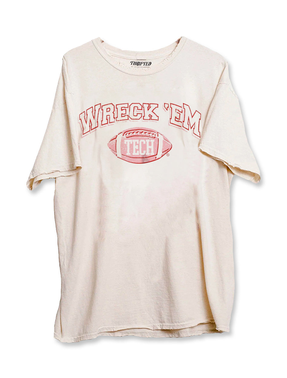 Livy Lu Texas Tech "Wonka Football" Thrifted T-Shirt