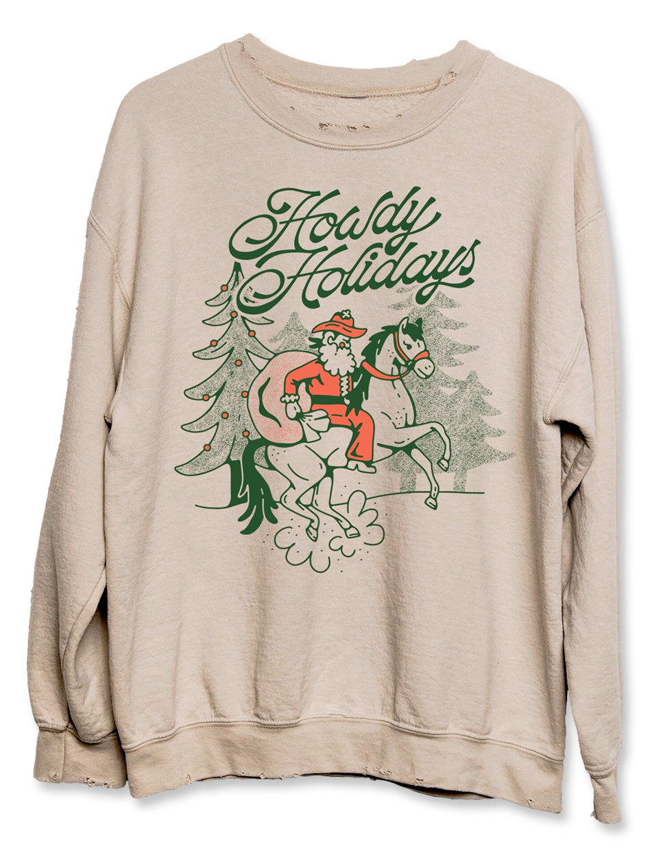 Livy Lu "Howdy Holidays" Thrifted Sweatshirt