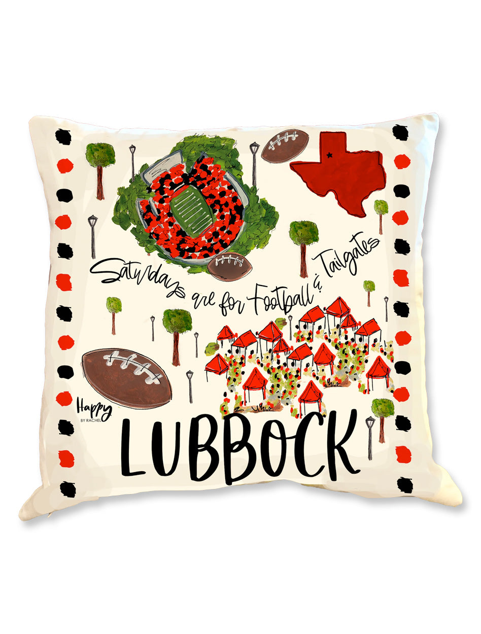 Lubbock "Saturdays are for Football and Tailgating" 18"x18" Double Sided Pillow