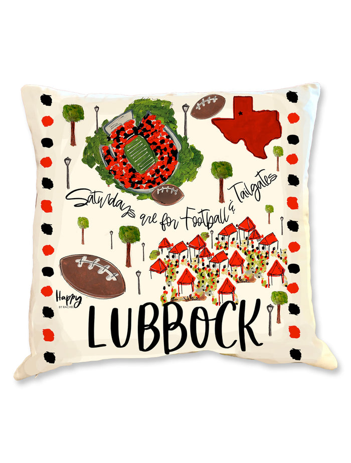 Lubbock "Saturdays are for Football and Tailgating" 18"x18" Double Sided Pillow