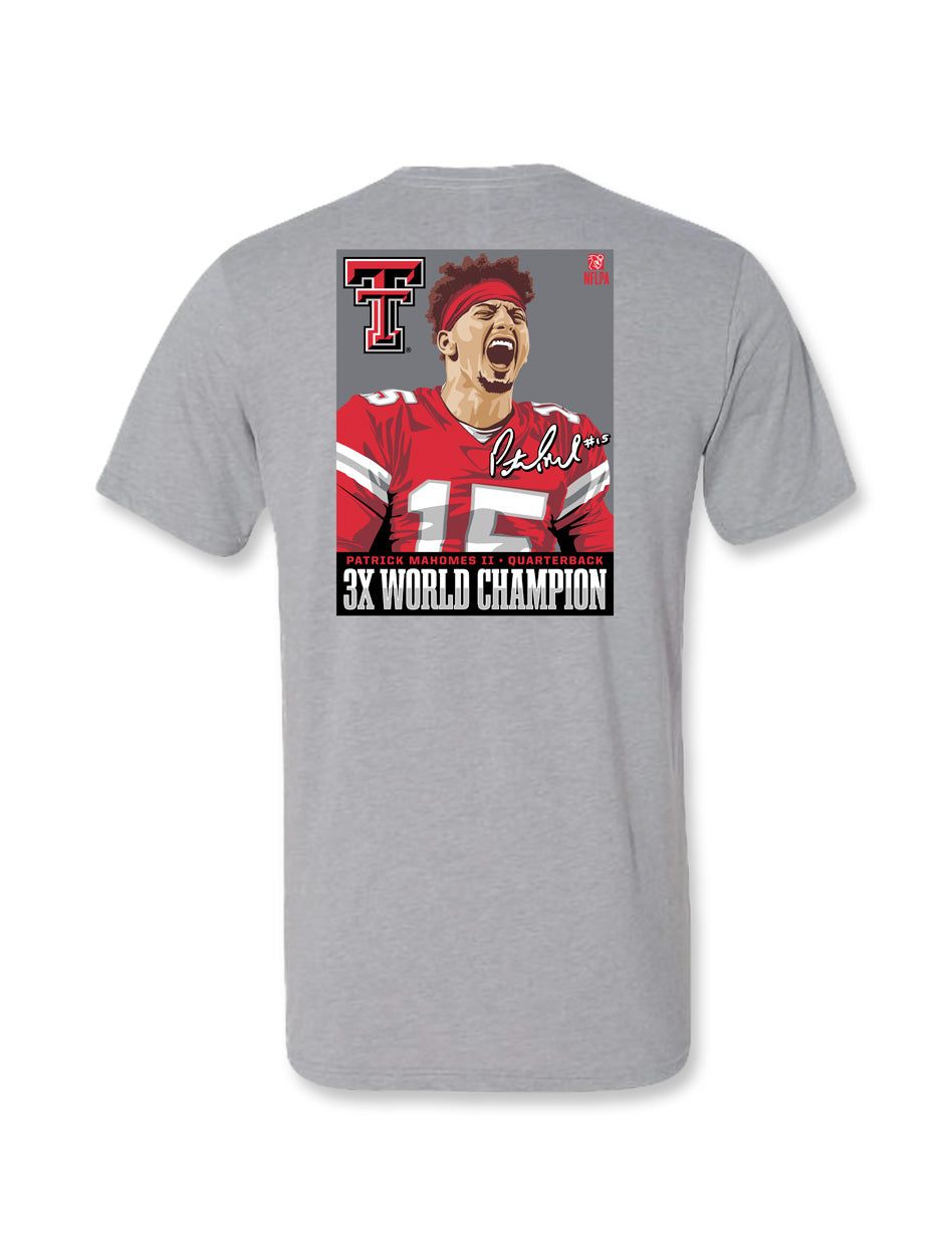 YOUTH Texas Tech Mahomes "3X As Loud" Grey T-Shirt