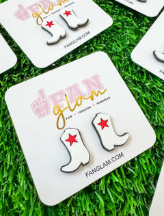 Mini Tri-Color Boot Stud Earrings