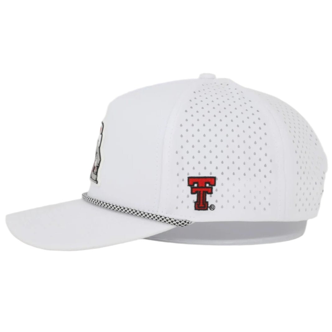 Texas Tech Dark Horse RP "Throwback Jack" PVC White Sport Snapback Cap