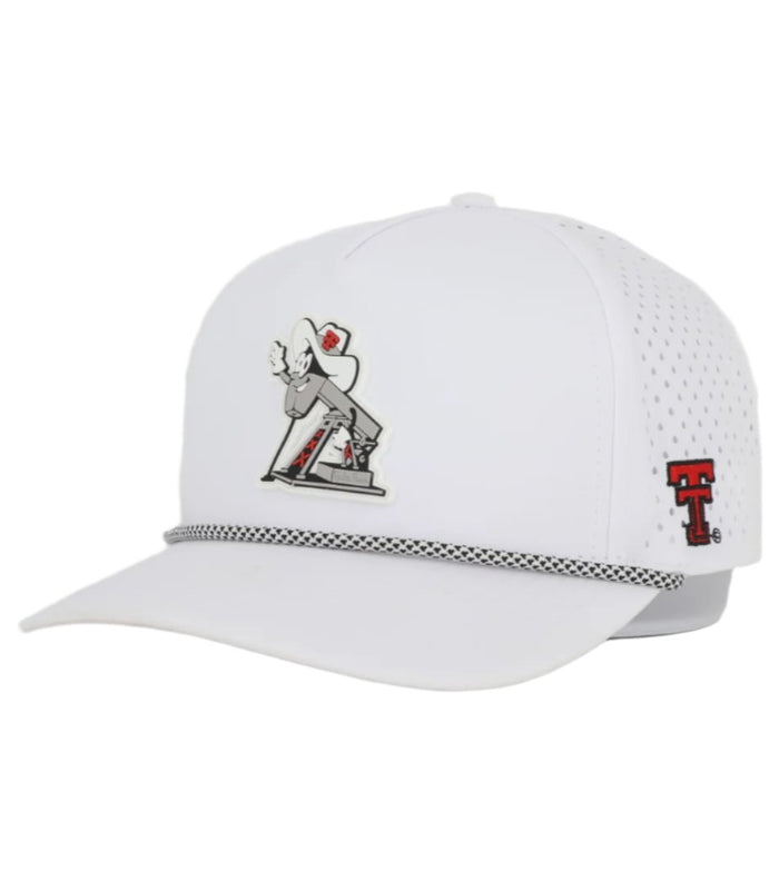 Texas Tech Dark Horse RP "Throwback Jack" PVC White Sport Snapback Cap