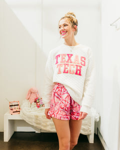 Texas Tech Press Box "Pasadena Gala" Quilted Crewneck