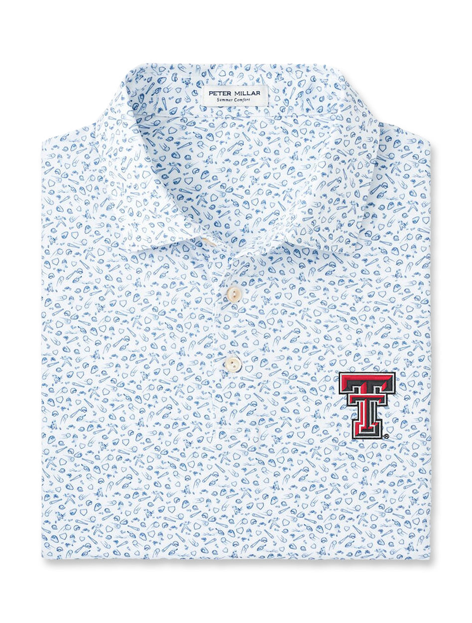 Peter Millar Texas Tech Double T "Batter Up" Performance Jersey Polo