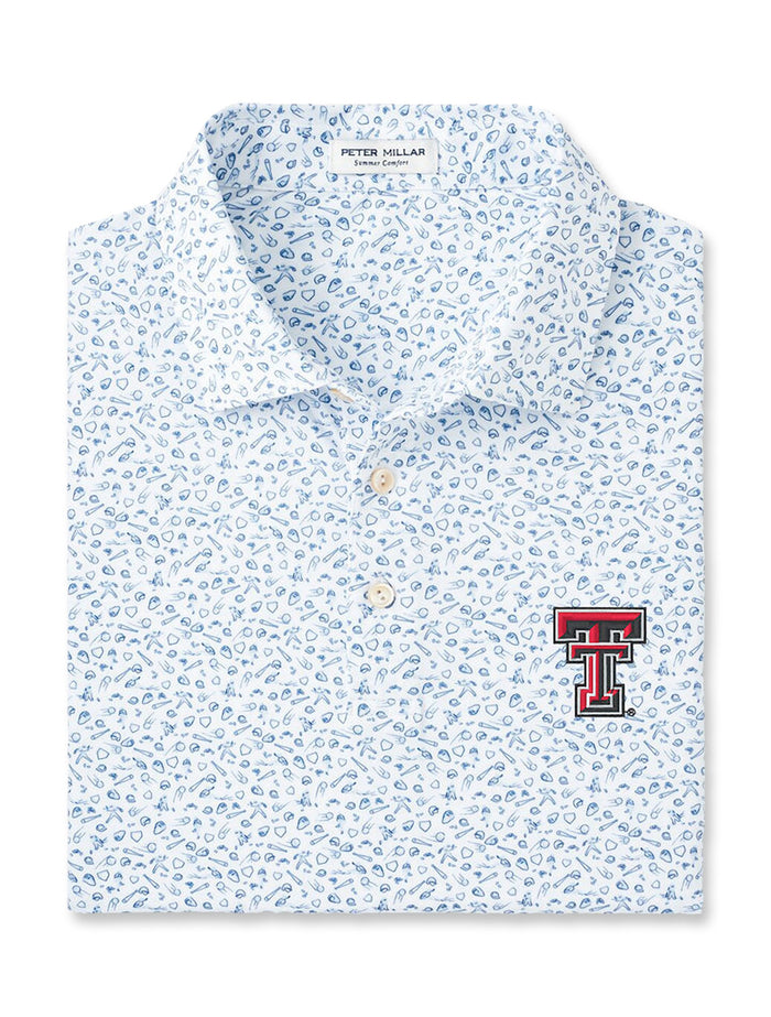 Peter Millar Texas Tech Double T "Batter Up" Performance Jersey Polo