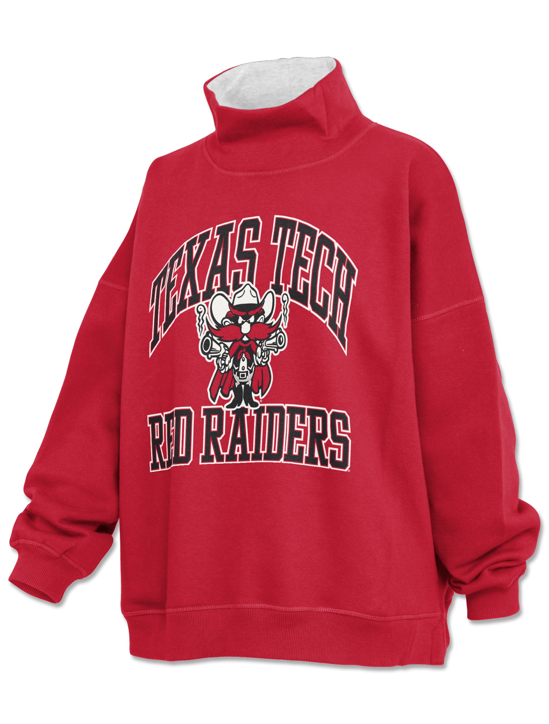 Pressbox Texas Tech “Echo” Oversized Mock Neck Fleece