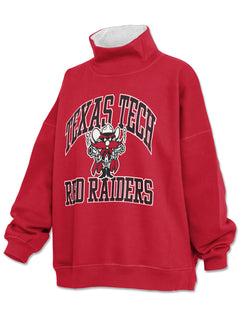 Pressbox Texas Tech “Echo” Oversized Mock Neck Fleece