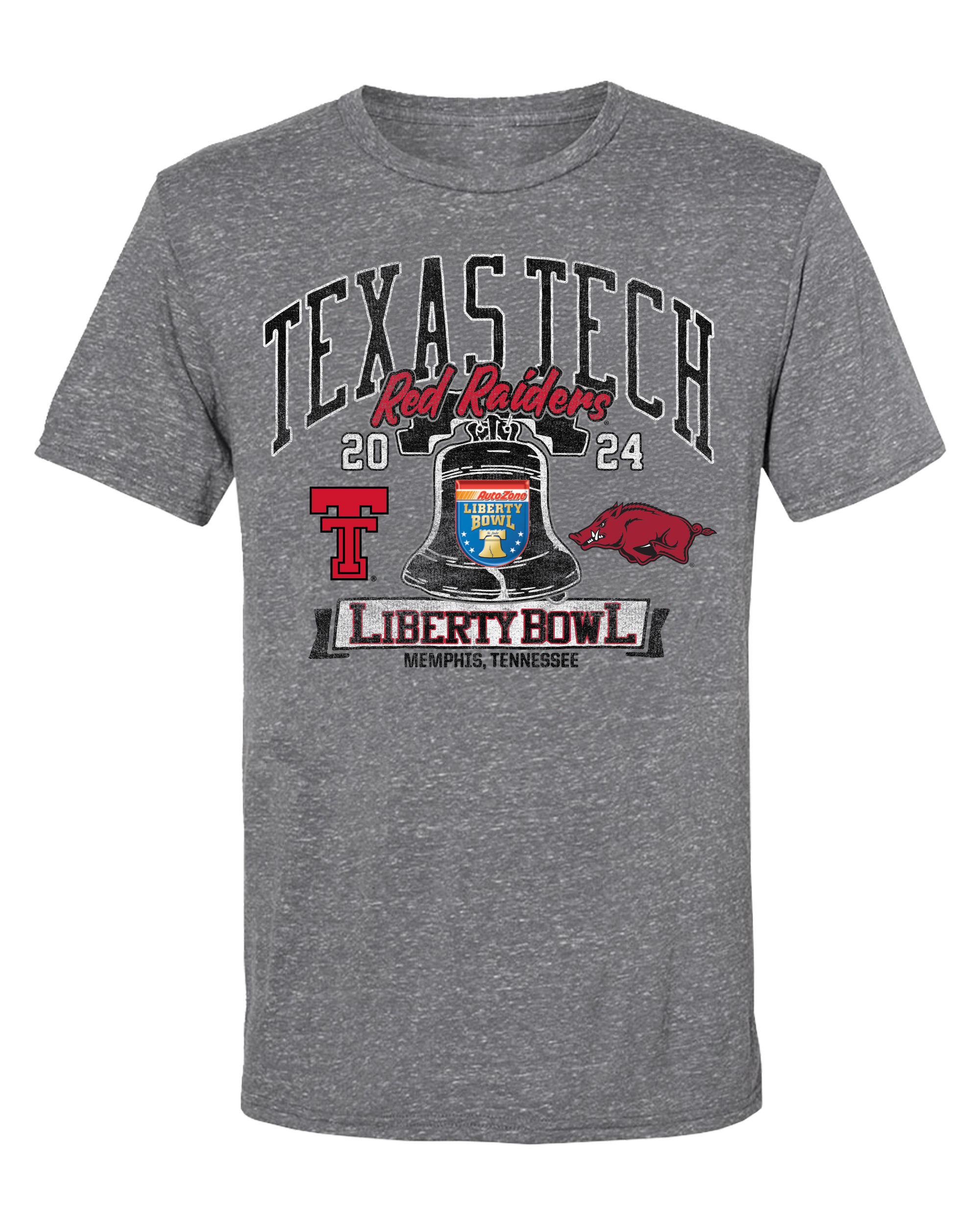 Texas Tech 2024 Liberty Bowl "Liberty Bell" Grey TShirt Red Raider