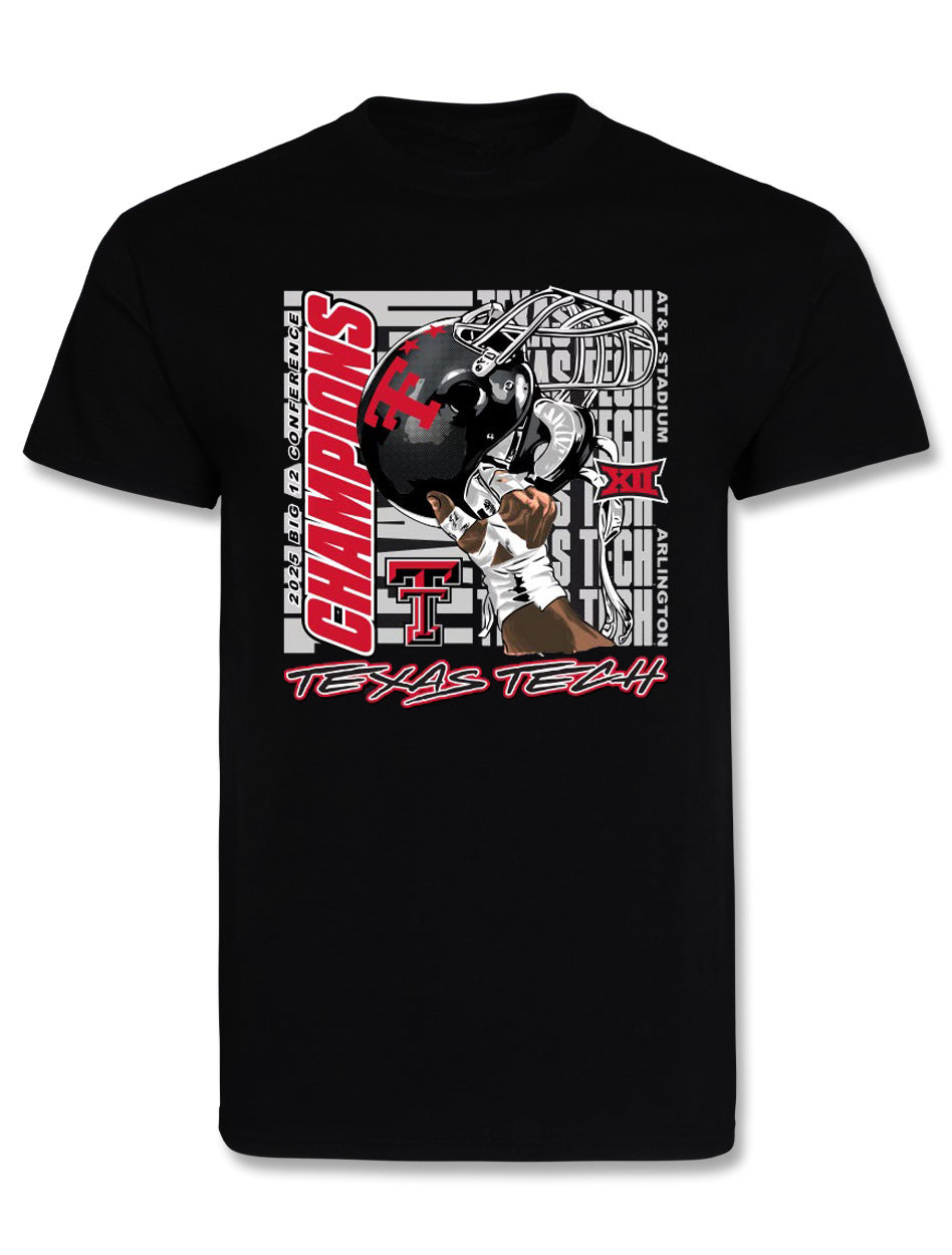 Texas Tech Big 12 CHAMPS - T-Shirt - Raise Em Up - BLACK