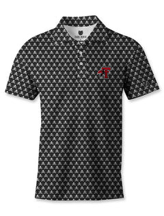 Texas Tech Dark Horse Leach Era "Repeat Crossbones" Premium Black Polo