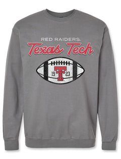Texas Tech "SL Football Script" Grey Crew Sweatshirt