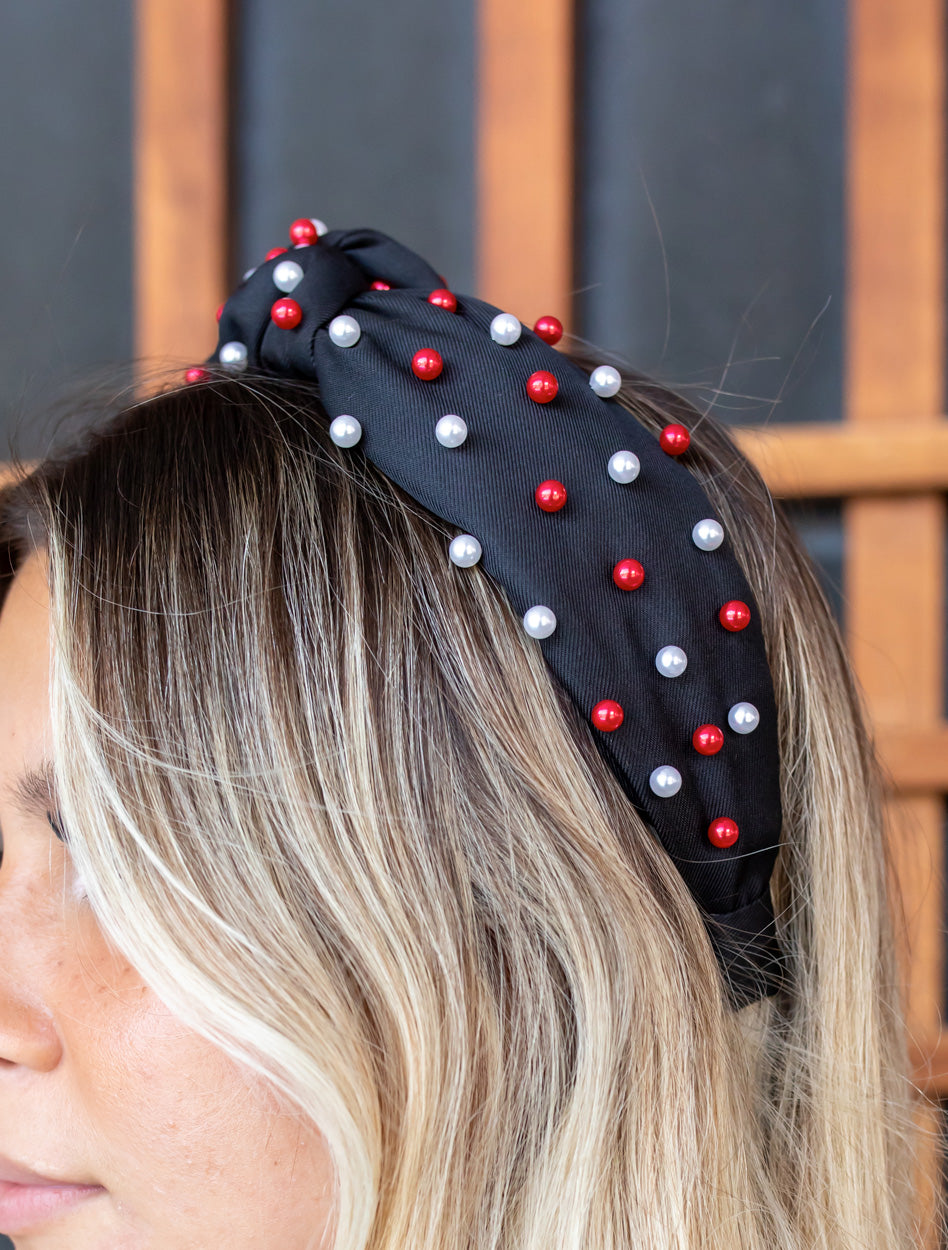 Team Color "Pearls" Knot Headband