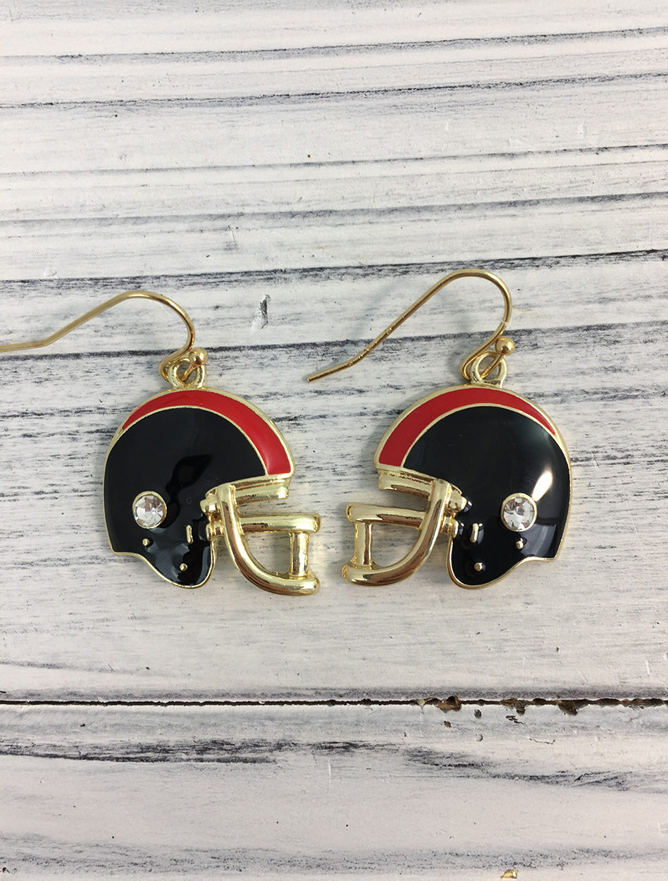 Team Color Enamel Helmet Dangle Earrings