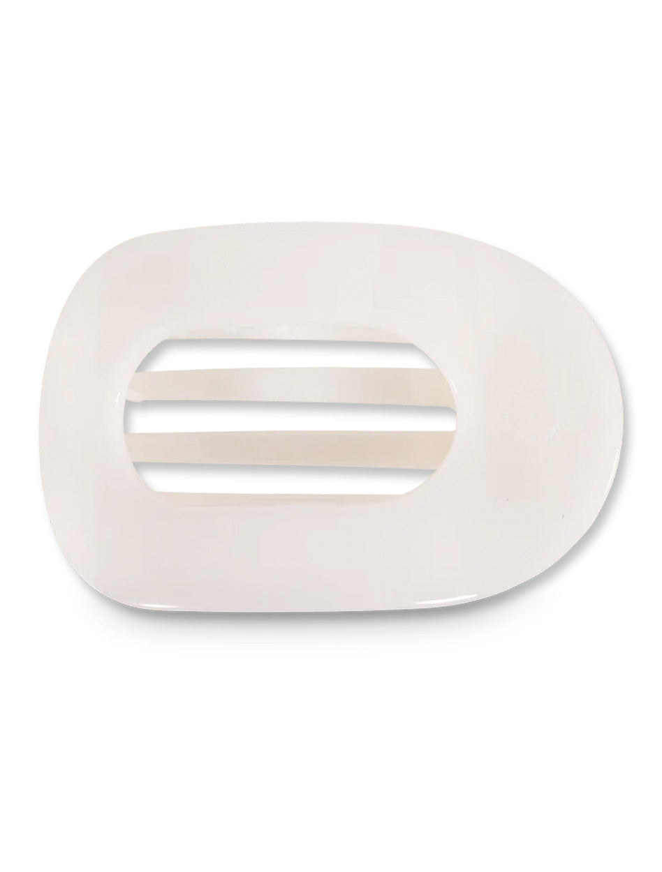 Teleties Large White Flat Round Clip