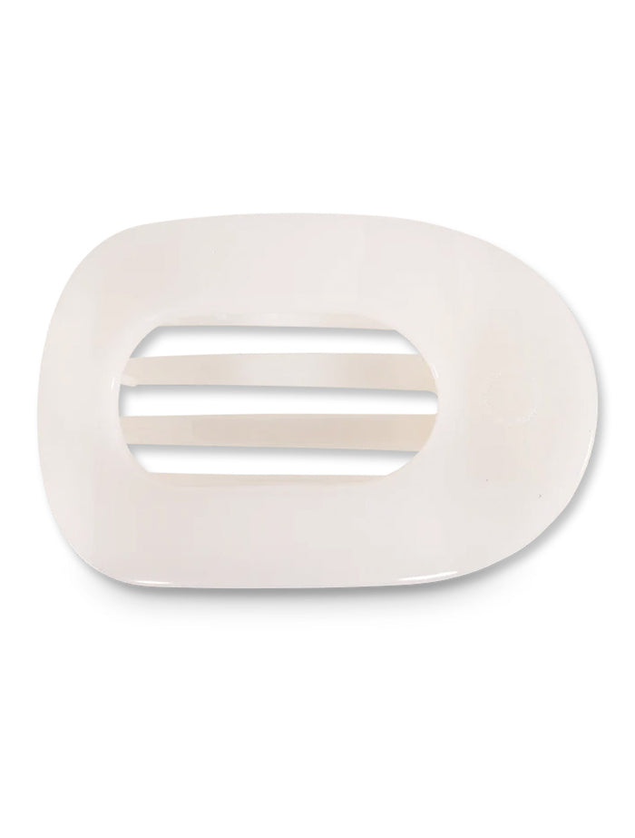 Teleties Large White Flat Round Clip