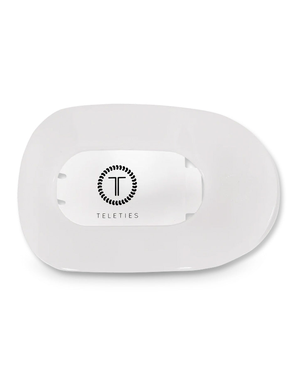 Teleties Large White Flat Round Clip
