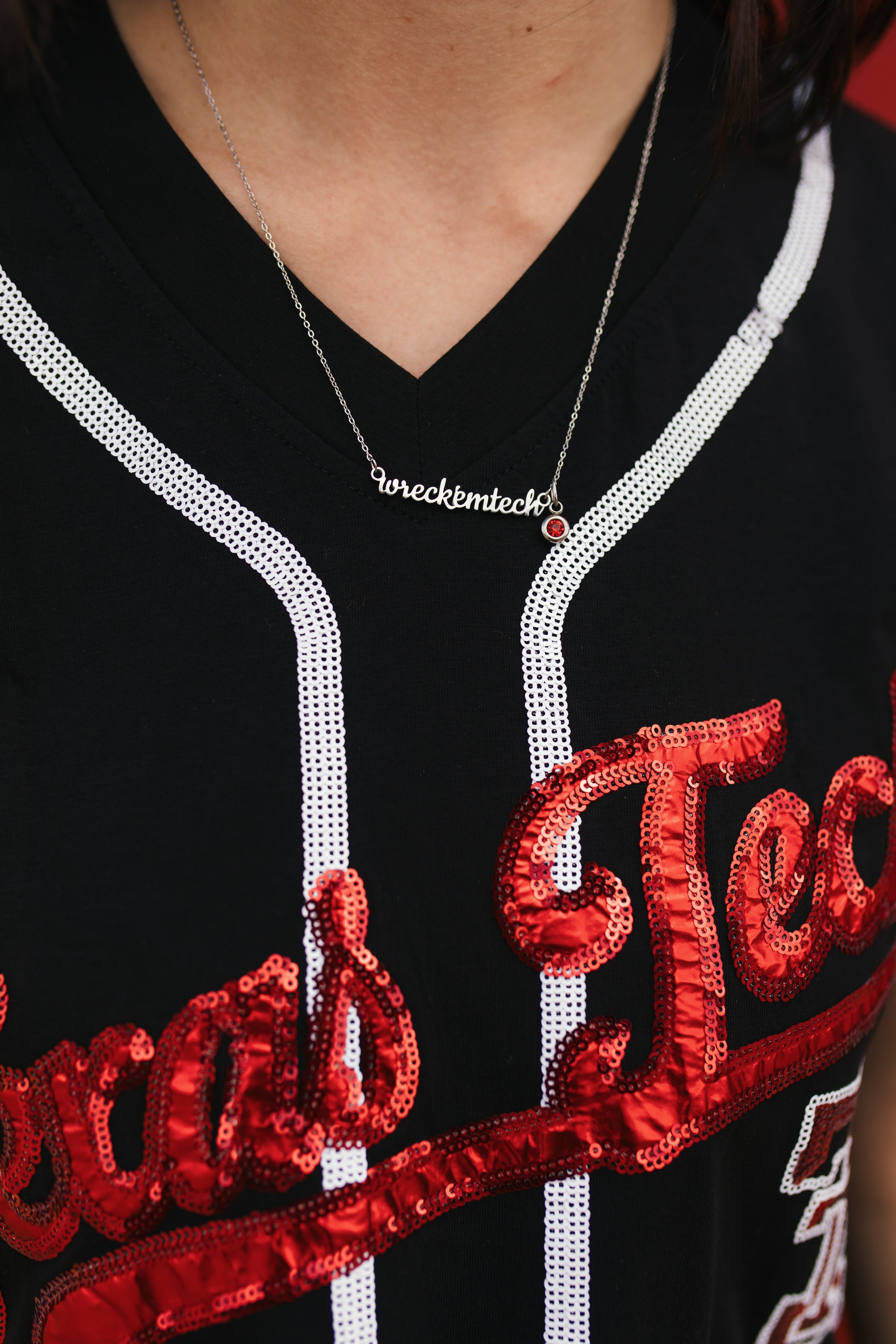 Texas Tech Queen of Sparkles Baseball Jersey Dress Red Raider Outfitter Texas Tech Queen of Sparkles Baseball Jersey Dress Red Raider Outfitter