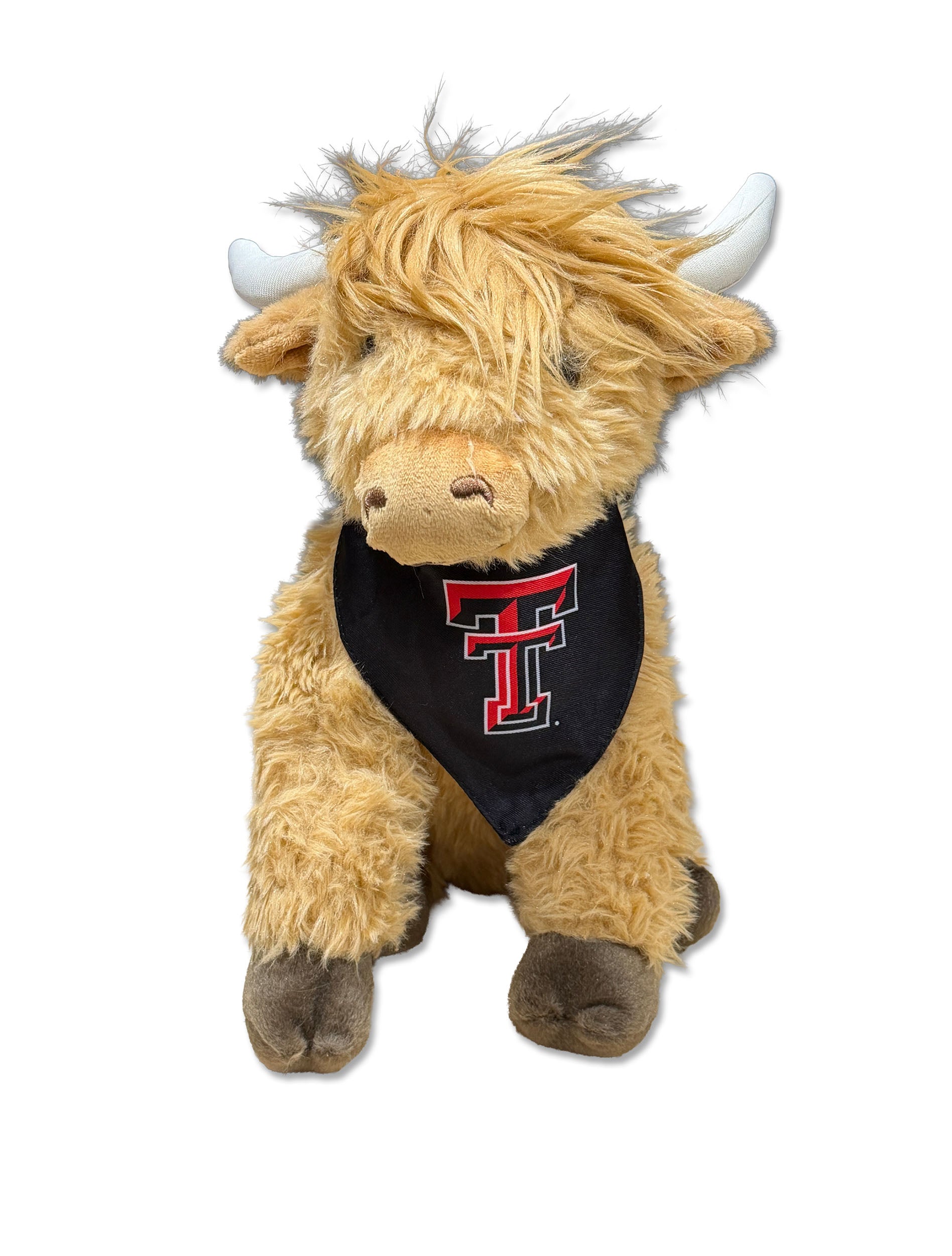Texas Tech 12" Blonde Highland Cow Stuffed Animal with Bandana
