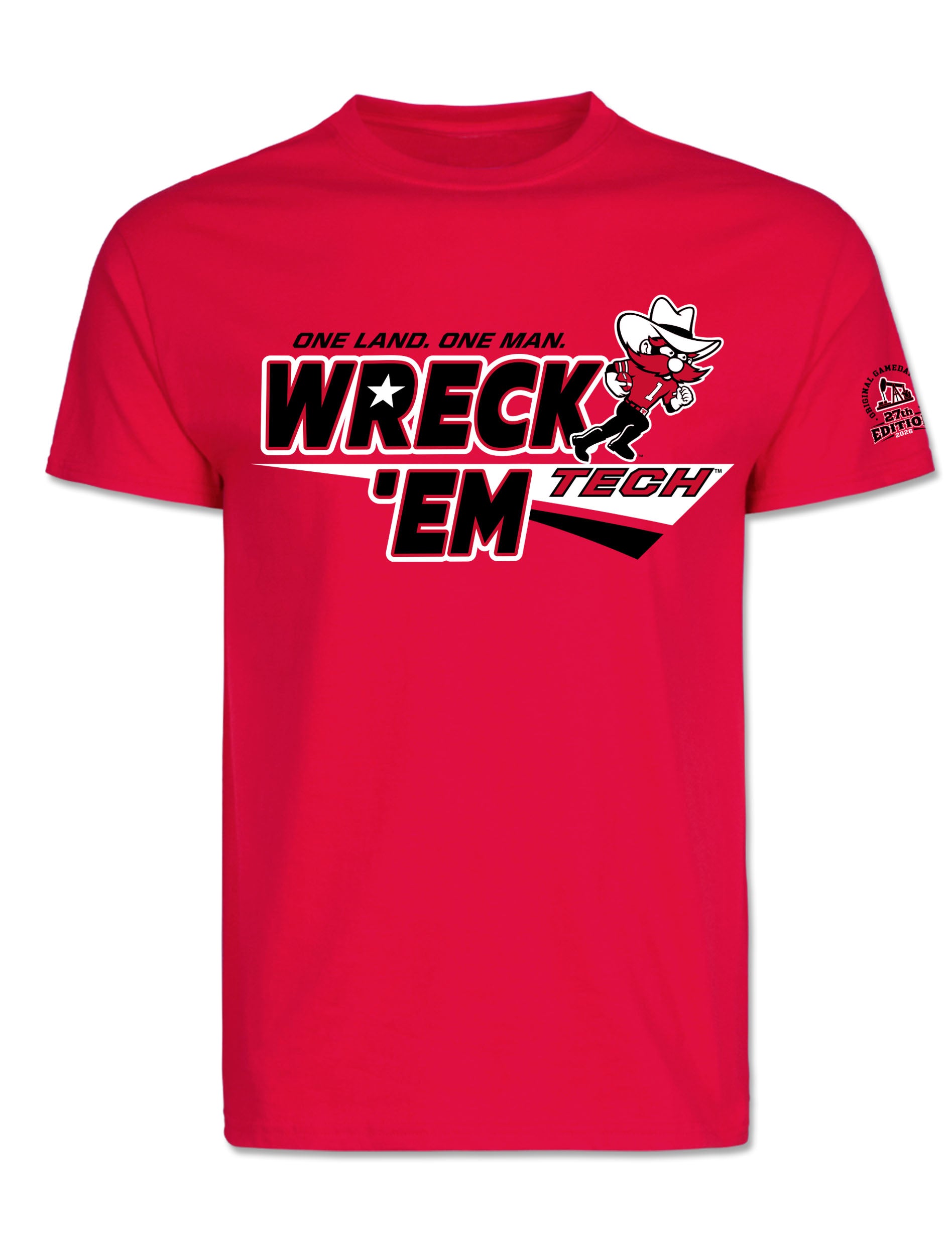 Texas Tech 2026 Official Red Raider Outfitter Wreck 'Em Tech Gameday T-Shirt in Red