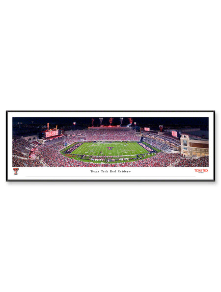 Texas Tech "50 Yard Line" Panoramic Poster of the New Jones AT&T Stadium in Standard Frame (Drop-Ship Only)