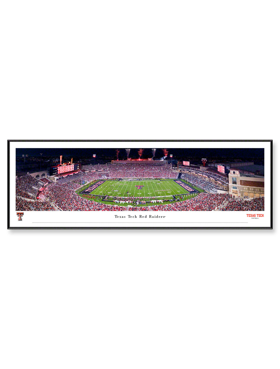 Texas Tech "50 Yard Line" Panoramic Poster of the New Jones AT&T Stadium in Standard Frame (Drop-Ship Only)