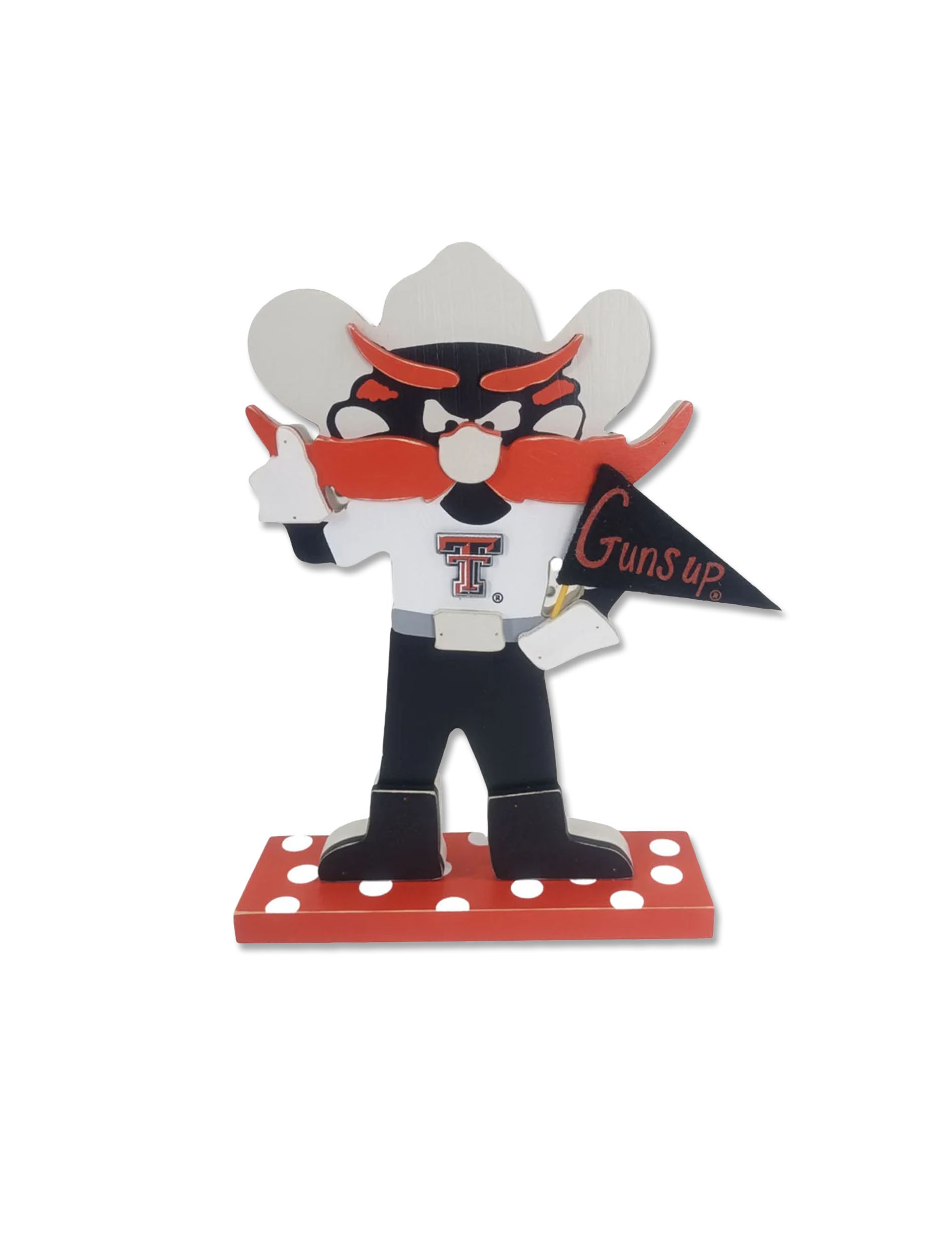 Texas Tech 9" Wooden Raider Red Table Top Decor